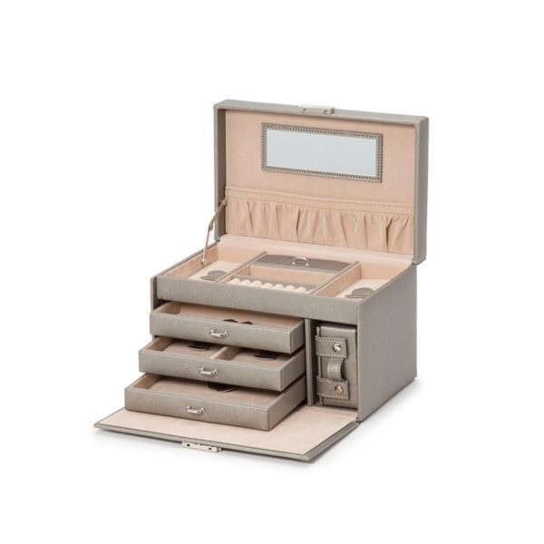 WOLF Heritage Small Jewelry Box Tan Leather 280034 - Image 3