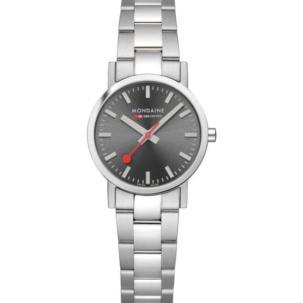 Mondaine Classic Cool Stainless Steel Bracelet Grey Dial Ladies Watch A658.30323.80SBJ