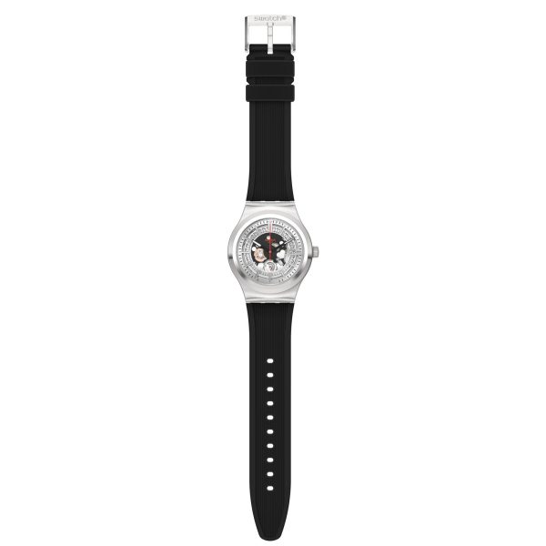 Irony Sistem51 Sistem Though Again Automatic Silver Skeleton Dial Black Rubber Strap Men’s Watch YIS431 - Image 3