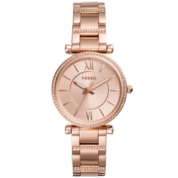 Fossil Carlie Rose Gold Dial Tone Stainless Steel Bracelet Women's Watch ES4301 - Image 3