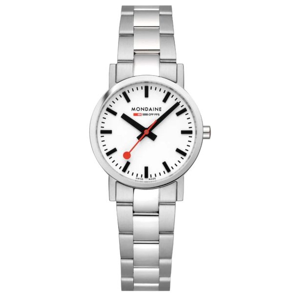 Mondaine Classic Stainless Steel Strap White Dial Ladies Watch A658.30323.11SBJ