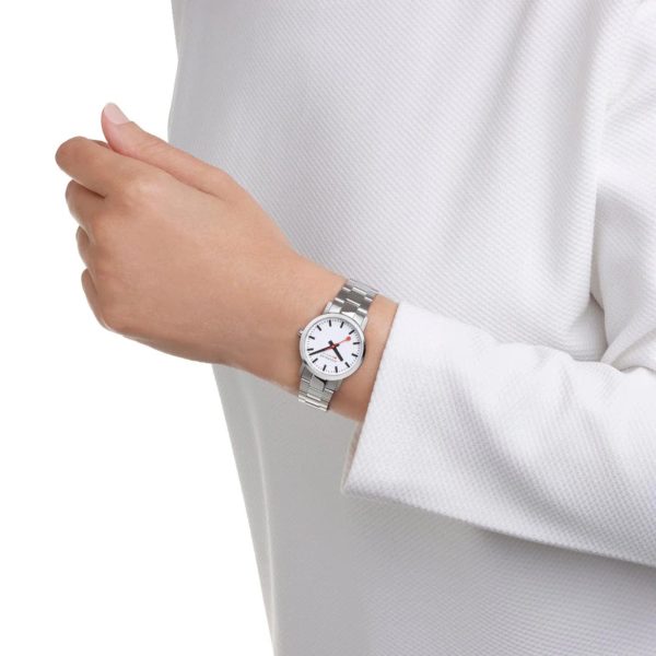 Mondaine Classic Stainless Steel Strap White Dial Ladies Watch A658.30323.11SBJ - Image 7