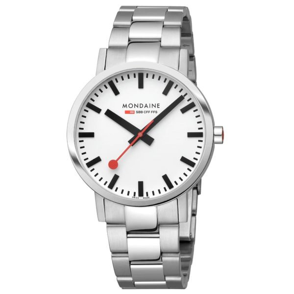 Mondaine Classic Stainless Steel Strap White Dial Unisex Watch A660.30360.11SBJ